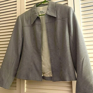 Vintage PJLA Sportswear Houndstooth Black/White Jacket Blazer Zippered GUC